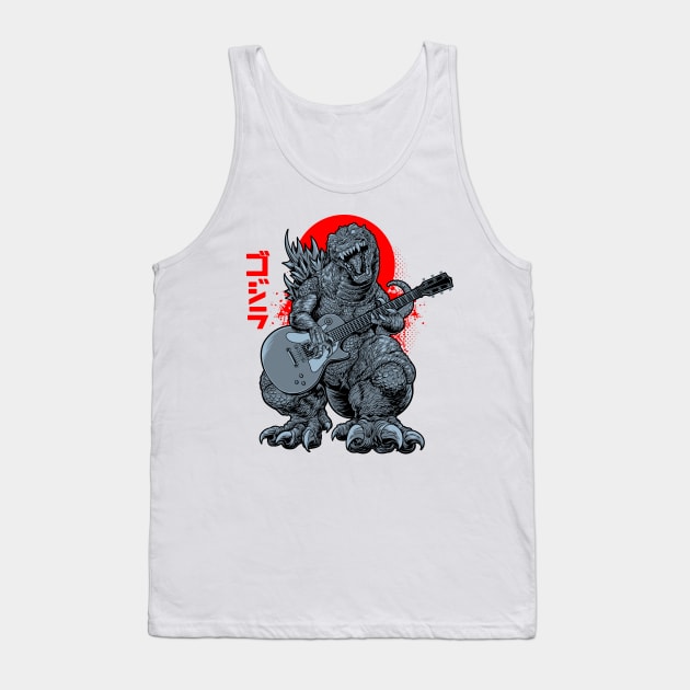 GODZILLA THE STREET MUSICIAN Tank Top by Wagum Std